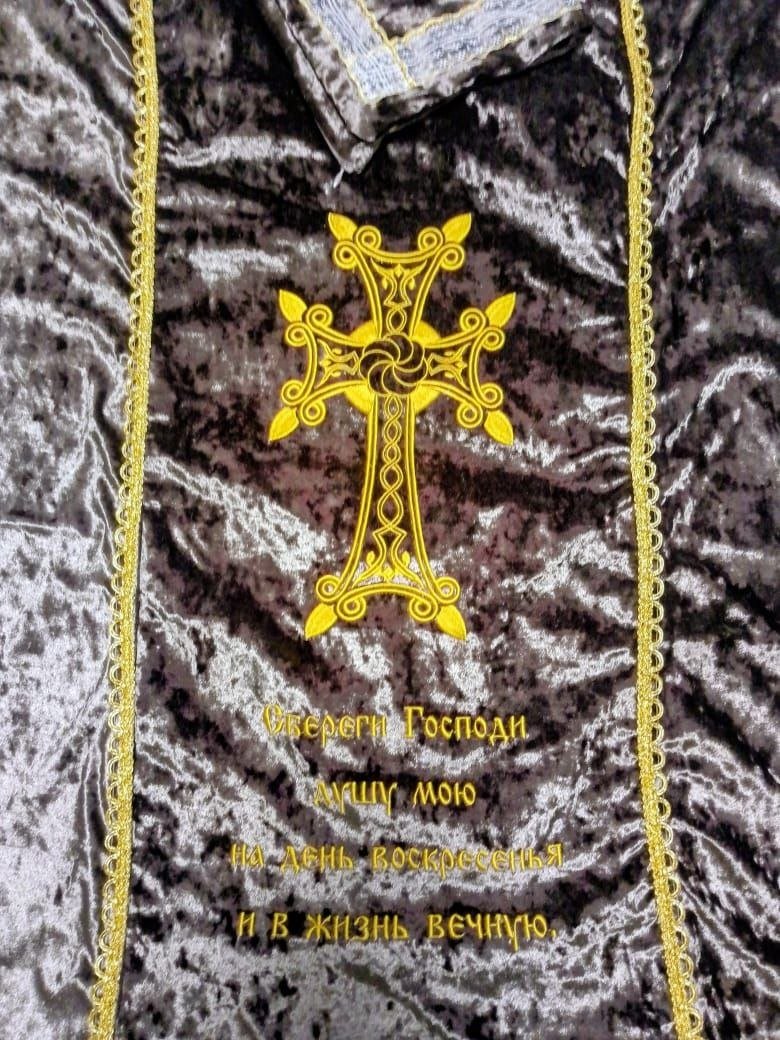 Григорианский коричневый (Вышивка золото) - Фото 3